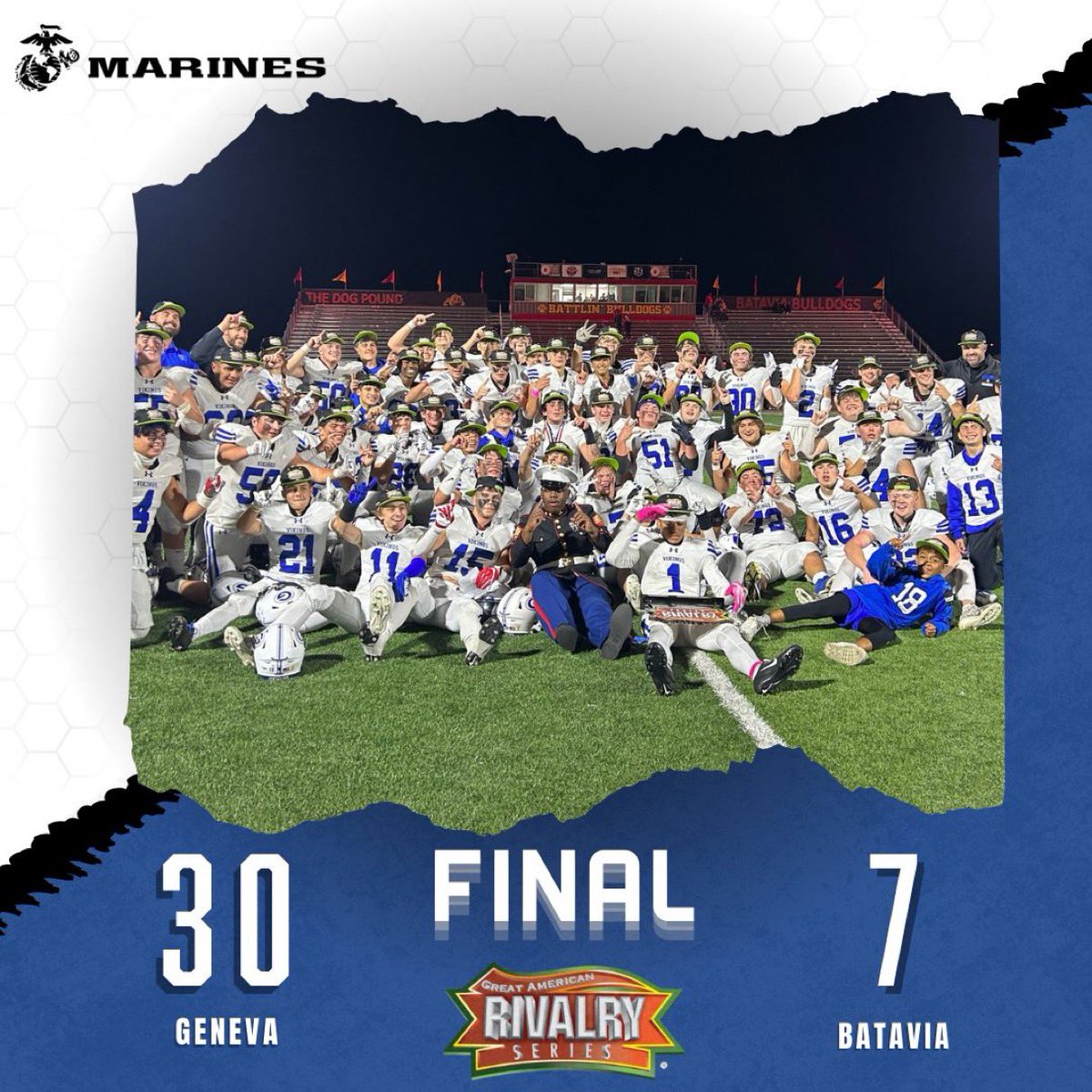 Thank you <a href="/AmericanRivalry/">Great American Rivalry Series</a> and <a href="/USMC/">U.S. Marines</a> for awarding me MVP in a game I’ll never forget. It is such an honor! 
@GenevaViking <a href="/RickArmstrong28/">Rick Armstrong</a> <a href="/j_boenitz2/">Joel Boenitz</a> <a href="/EDGYTIM/">Timothy “EDGYTIM” OHalloran</a> <a href="/QBHitList/">QBHitList.com</a> <a href="/PrepRedzoneIL/">Prep Redzone Illinois</a> <a href="/FNDrive/">Friday Night Drive - Shaw Local</a> <a href="/CoachHo/">Mike Hohensee</a> 
greatamericanrivalry.com/game/batavia-v…