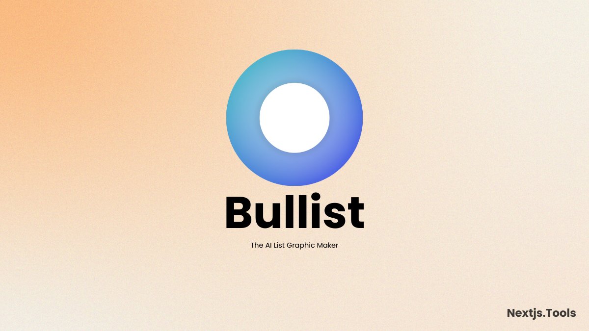nextjstools's tweet image. Bullist, AI List Graphic Maker that helps users create stunning list graphics quickly and easily.

Made by @matt_npl 

More Details 👉 nextjs.tools/bullist/