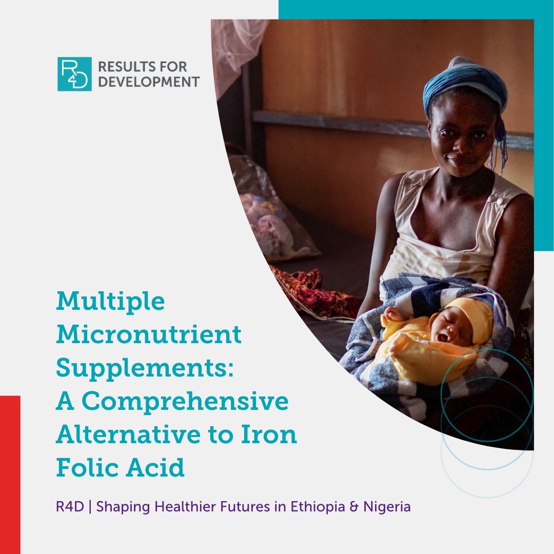 🤝 Supporting Healthier Pregnancies in Ethiopia &amp; Nigeria. We're working to support the introduction and scale-up of #MultipleMicronutrientSupplements (MMS) as a more comprehensive option than Iron Folic Acid (IFA) for pregnant women. Learn more: r4d.org/projects/impro…