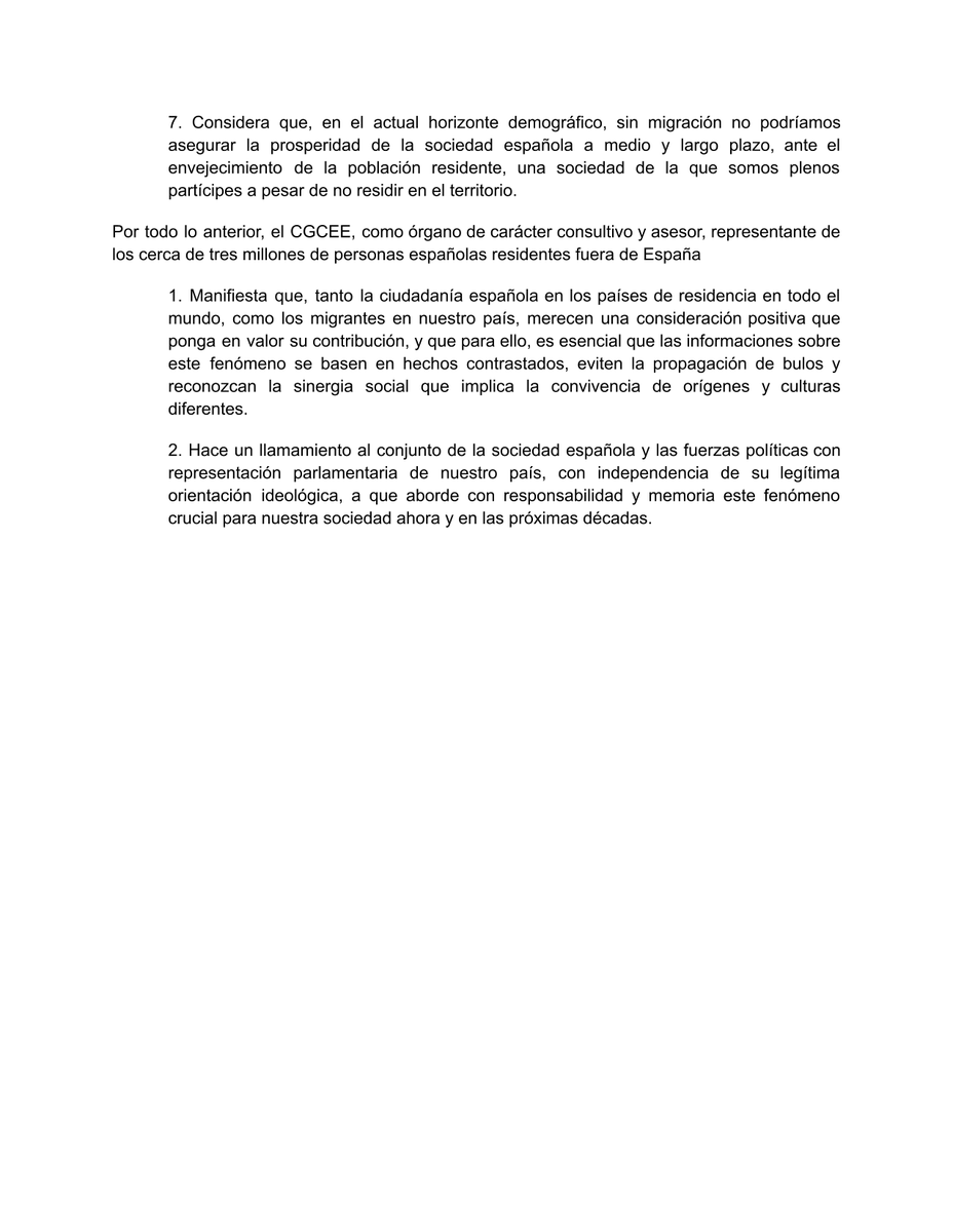 📢Declaración institucional del CGCEE sobre la perspectiva social de la #migración 

➡️Ante el aumento de la preocupación sobre el fenómeno migratorio

🗣️"Mostramos nuestro apoyo inequívoco a las personas migrantes y solicitantes de protección internacional"