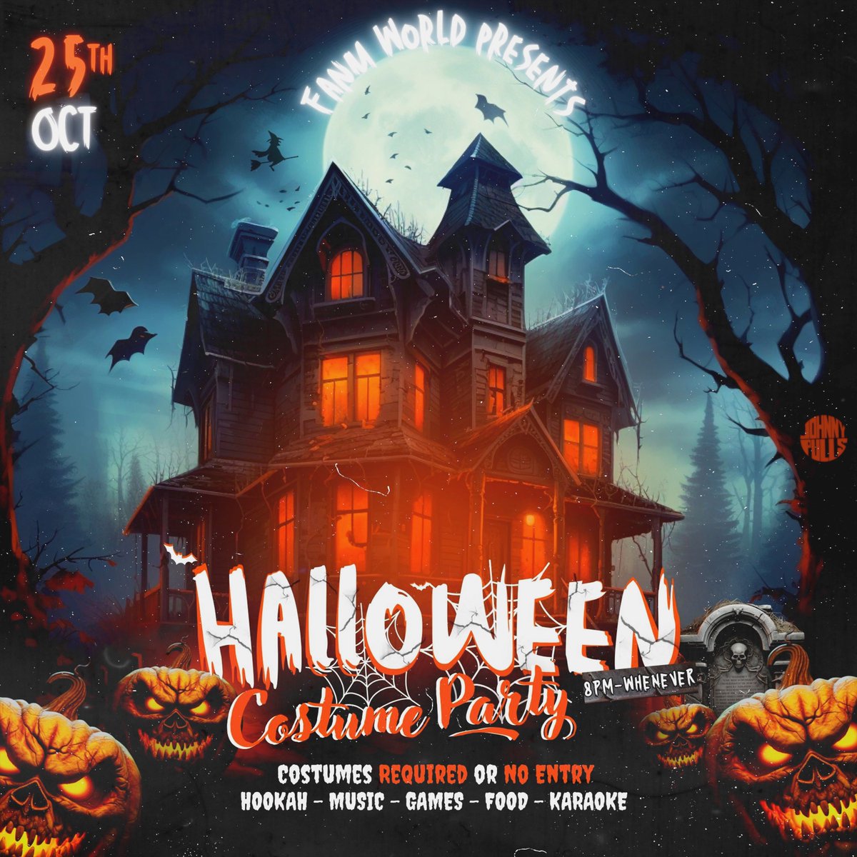 Halloween Costume Party the 25th.
DM me for the address, it’s up.