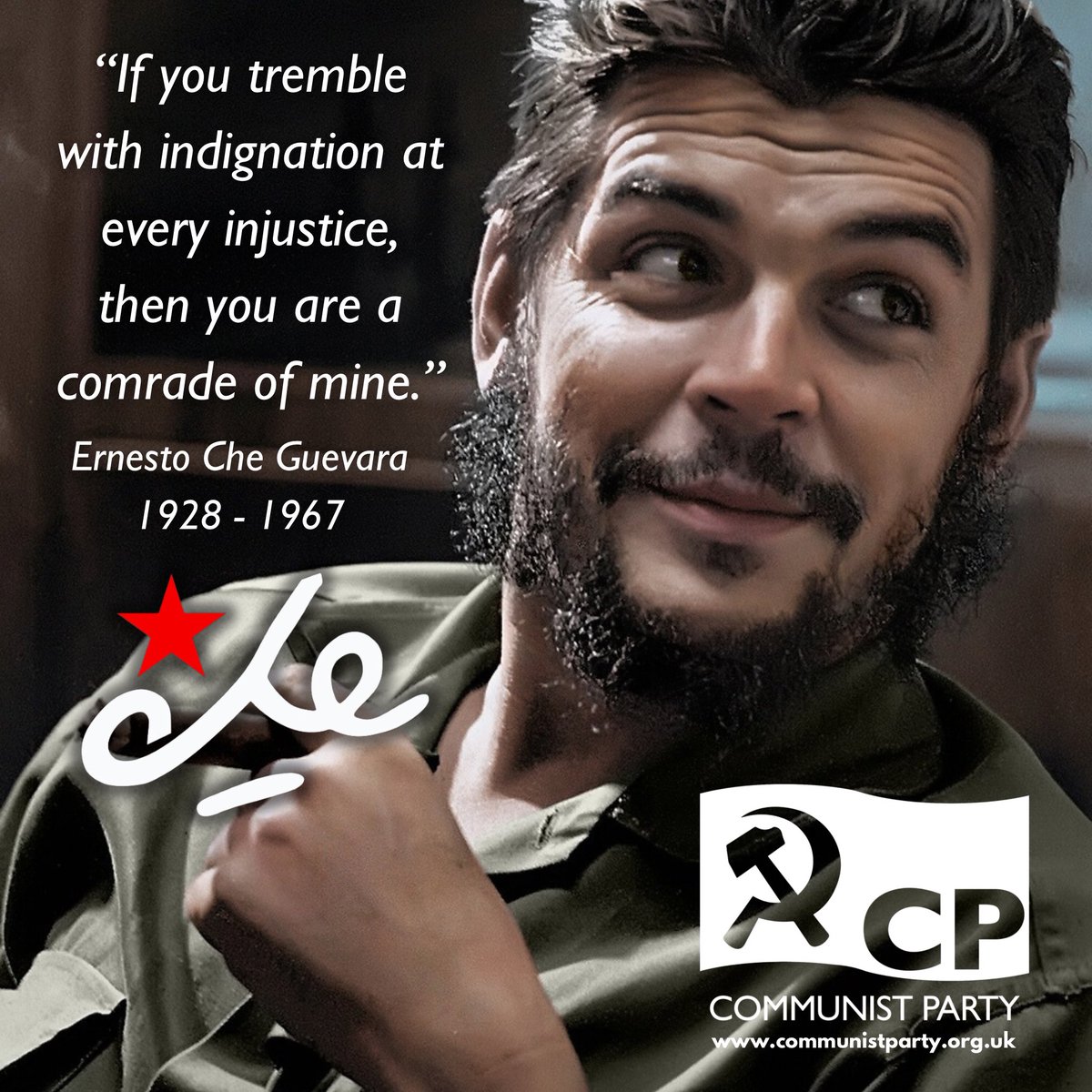 CPBritain's tweet photo. Today marks the anniversary of the passing of revolutionary leader &amp; thinker Ernesto Che Guevara. 

In his life and since his death, Che has been an inspiration to the working and oppressed peoples of the world - a symbol of struggle and socialism. 

¡Hasta la victoria siempre! https://t.co/k5eFespABA