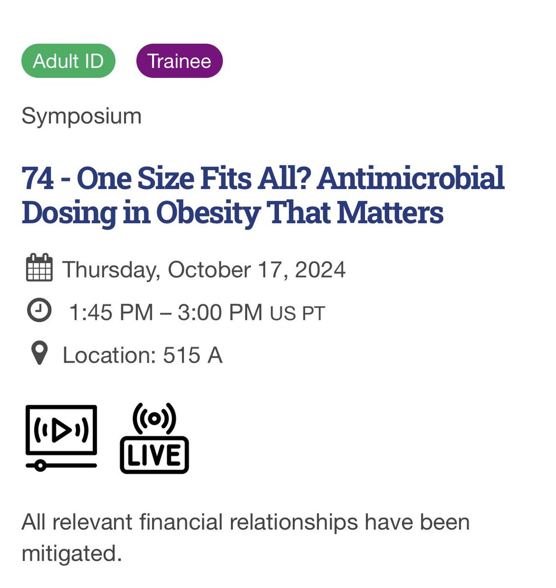 Chris Bland (@blandman19) on Twitter photo Looking forward to moderating this outstanding session at <a href="/IDWeekmtg/">IDWeek</a> with <a href="/moore_wjustin/">Justin Moore</a> on drug dosing in obesity. Outstanding speaker lineup with <a href="/stoverkr/">Kayla Stover</a> @hallpharms <a href="/jfbarletta/">Jeff Barletta</a>! Just over one week away! #idweek2024 Looking forward to moderating this outstanding session at <a href="/IDWeekmtg/">IDWeek</a> with <a href="/moore_wjustin/">Justin Moore</a> on drug dosing in obesity. Outstanding speaker lineup with <a href="/stoverkr/">Kayla Stover</a> @hallpharms <a href="/jfbarletta/">Jeff Barletta</a>! Just over one week away! #idweek2024