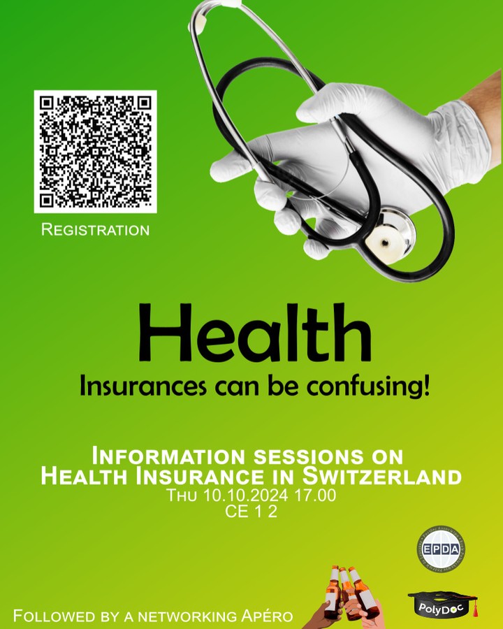 PolyDoc | EPFL (@epfl_polydoc) on Twitter photo ⚕️ Join <a href="/EPFLPostdoc/">EPFL Postdoc Association (EPDA)</a> and PolyDoc for an information session on how health insurance works in Switzerland, followed by apéro!
🕔 This Thu 10 Oct 2024 at 17:00
📍 In CE 1 2
📝 Register at the link the QR code! ⚕️ Join <a href="/EPFLPostdoc/">EPFL Postdoc Association (EPDA)</a> and PolyDoc for an information session on how health insurance works in Switzerland, followed by apéro!
🕔 This Thu 10 Oct 2024 at 17:00
📍 In CE 1 2
📝 Register at the link the QR code!
