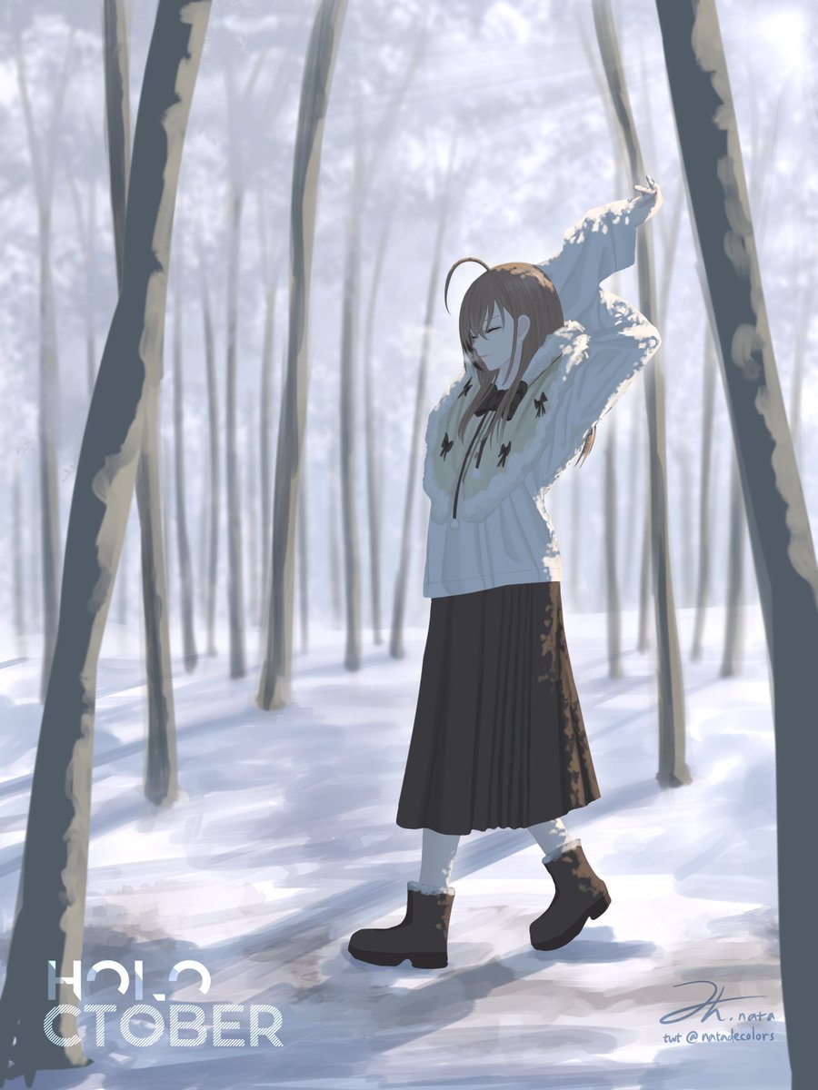 natadecolors's tweet photo. Day 8 - Winter
. 
Moom's morning walk

#HOLOctober #drawMEI #HOLOctober2024 https://t.co/NztRbGBtjs