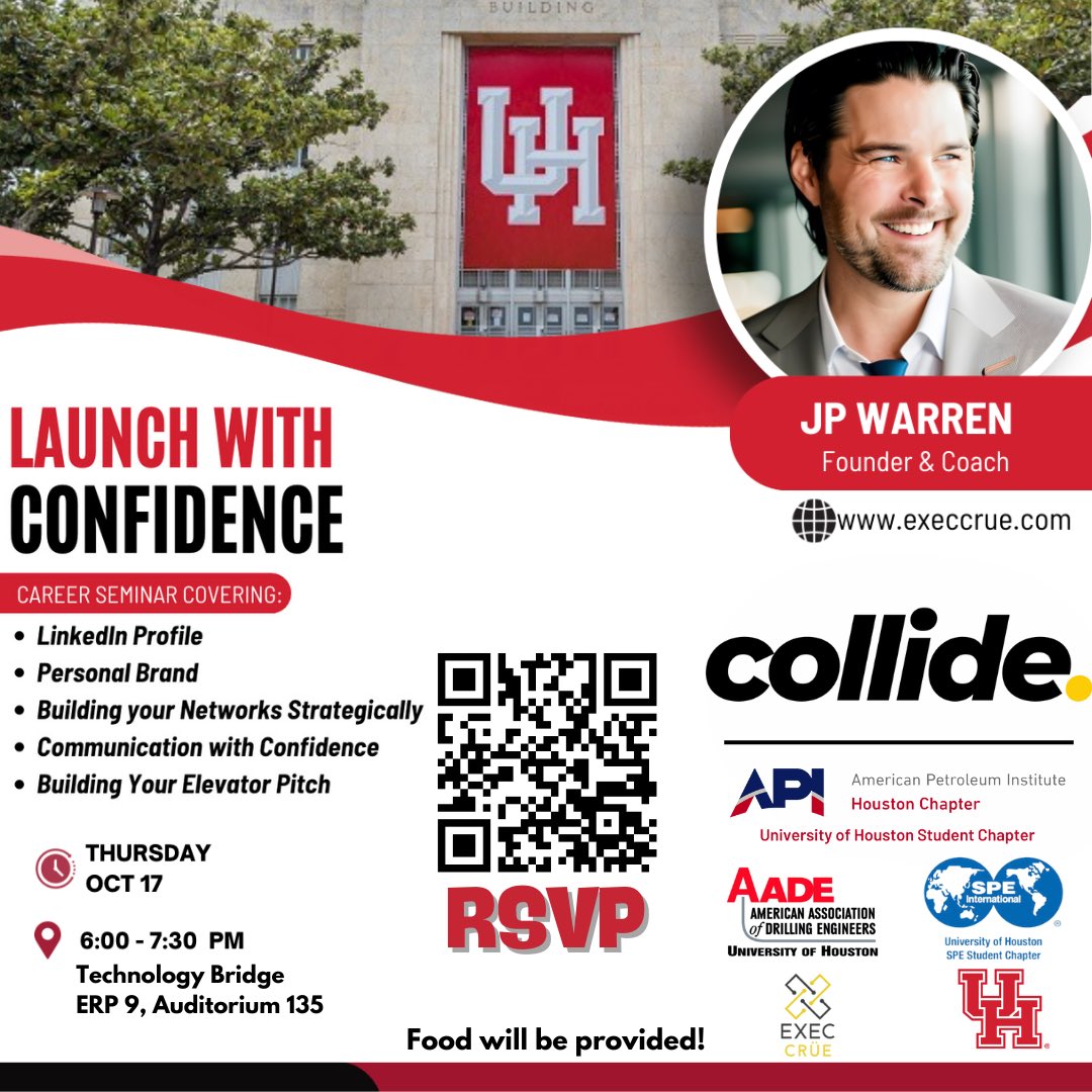 Shout out to @DWildcatters <a href="/FracSlap/">Collin McLelland 🏴‍☠️</a> <a href="/j_mclelland91/">Julie McLelland</a> for sponsoring next weeks “Launch with Confidence” Career Seminar at <a href="/UHouston/">University of Houston</a> 

Thank you for the support and helping the students gain some much needed career development skills! 👏