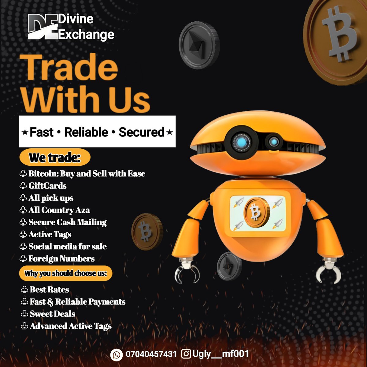 Divine__002's tweet photo. Discover Divine Exchange, 
Nigeria's fastest-growing cryptocurrency exchange 
Offering secure buying, selling, and trading of cryptocurrencies and digital assets. 

Please repost till your followers sees this🔥 https://t.co/MC74HVXoh8