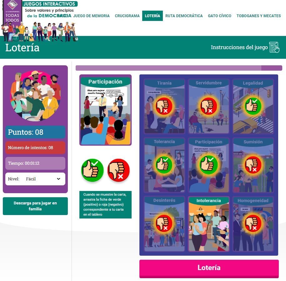 INE01BCS's tweet photo. ¡No te pierdas los juegos interactivos del INE! Diviértete y aprende sin importar tu edad.
Ingresa a 📲 https://t.co/mj7vgjQTX5 y encuentra:  
✔️Juego de memoria
✔️ Crucigrama
✔️ Lotería
✔️ Gato Cívico
✔️ Toboganes y mecates https://t.co/MTIROy9Fvm