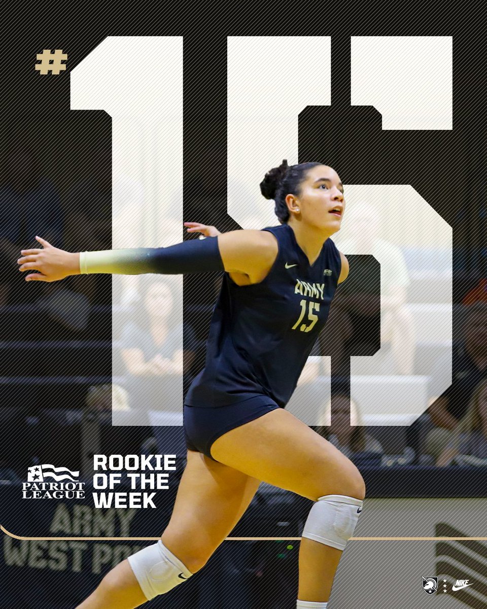 Take a bow, Tatum!!

With 13 kills and 10 blocks in two Black Knight wins last week, Tatum earns the nod as this week's Patriot League 𝗥𝗼𝗼𝗸𝗶𝗲 𝗼𝗳 𝘁𝗵𝗲 𝗪𝗲𝗲𝗸 ‼️

🔗 goarmywestpoint.com/news/2024/10/8…

#GoArmy