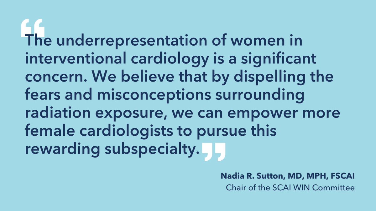 92% of #InterventionalCardiology fellows identify as male. We can increase representation of women in the field by providing accurate information. Help us spread awareness by sharing this important #RadiationSafety information ➡️ scai.org/radiationsafety
#SCAIWIN #cardiology