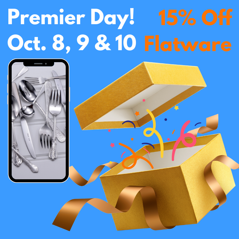 LibertyTabletop's tweet image. Happy Premier Day! 🥳Unwrap #Flatware #Savings for 3 days ONLY! 🍴🤩 Upgrade your #dinnerware NOW and SAVE 15% on quality flatware pieces and sets - hurry this deal ends on October 10th. Save at checkout with promo code ▶️ premierday! 🛍️ Shop Here ➡️ libertytabletop.com/product-catego…
