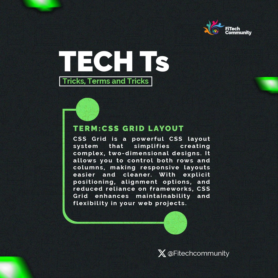 Fitechcommunity's tweet image. Tuesday tech term💻
#CSSGrid