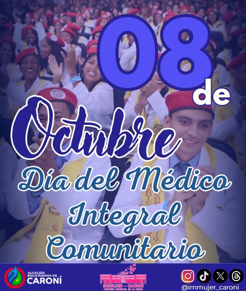 Desde el 2009 gracias al decreto del comandante Hugo Chávez, el día 08 de octubre se celebra el día nacional del médico comunitario, en honor del médico y líder revolucionario Ernesto "Ché" Guevara.
<a href="/NicolasMaduro/">Nicolás Maduro</a> <a href="/OviedoPSUV/">Tito Oviedo</a>