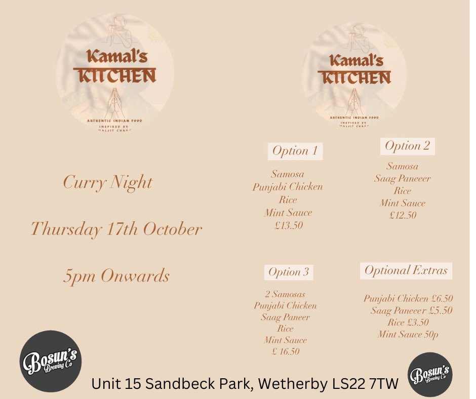 Bosuns curry night 17th October 🍺 🍛 👍