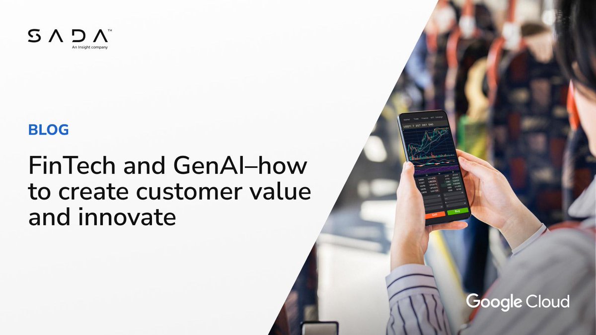 SADA_Writer's tweet photo. 🚀🦾 Discover how #GenAI is revolutionizing #FinTech! At SADA, we're bridging the future of finance with secure &amp; innovative solutions. From enhancing customer experiences to boosting productivity, Learn how to fuel your #AI journey. 💡 #GenerativeAI https://t.co/p9YW1TOHkA https://t.co/diwpe6dpih