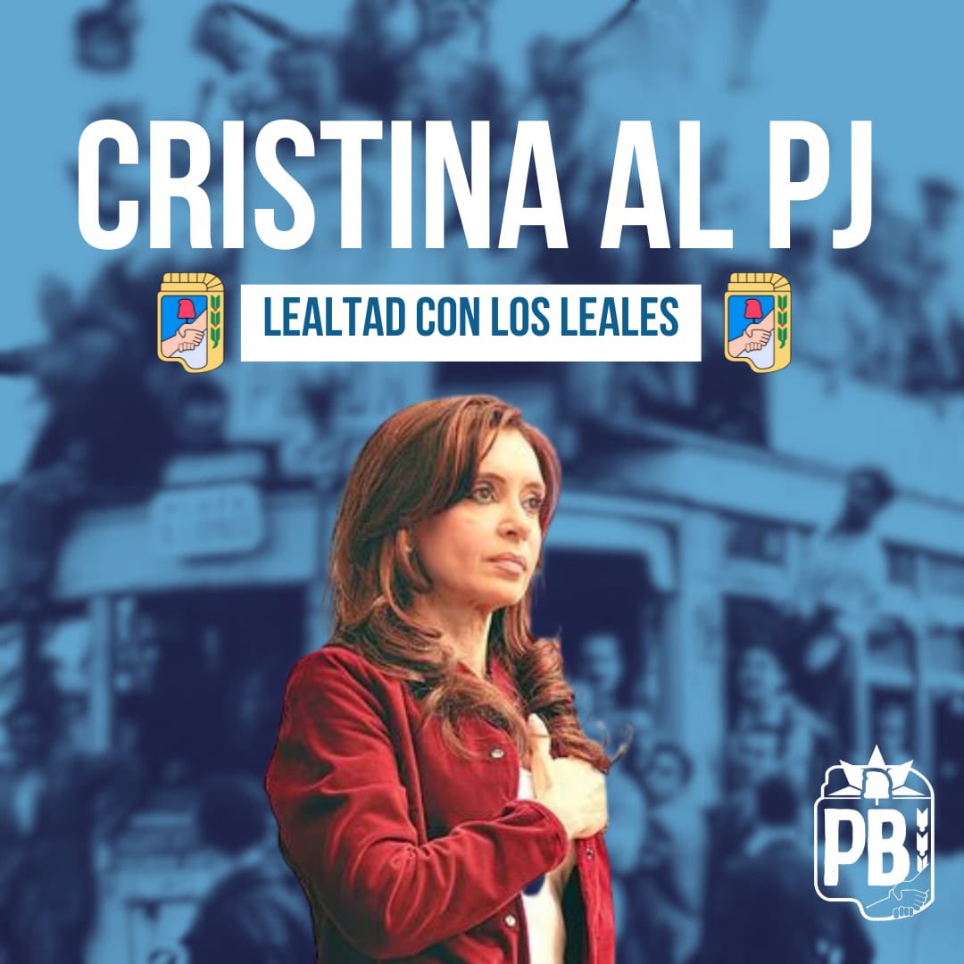 • Cristina Presidenta del PJ Nacional

Enderezar y ordenar, unidad y conducción firme para hacer grande al peronismo otra vez.

Nadie mejor para representar al pueblo peronista que nuestra compañera <a href="/CFKArgentina/">Cristina Kirchner</a> 

Siempre leales.

✌🏼Somos #PB