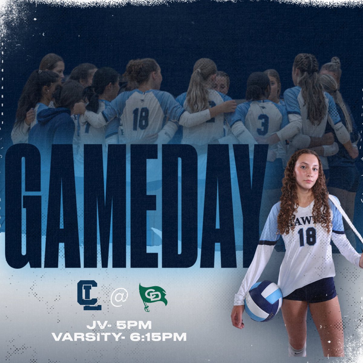 GAME DAY! 🔥 The Hawks are on the road for a conference matchup against the Bucs of Charlotte Country Day! JV will start off the evening at 5pm followed by Varsity at 6:15pm. 🏐 GO HAWKS!