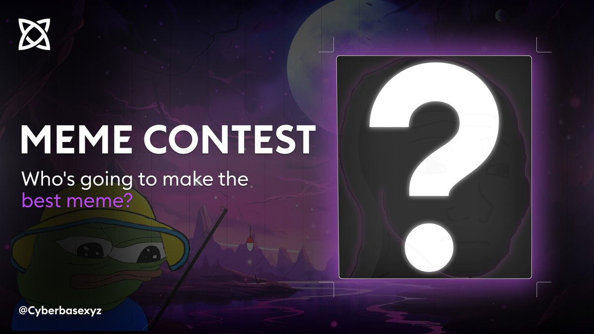 cyberbasexyz's tweet image. Hello, Cyberbase community!

We&apos;re thrilled to announce an exciting event that you definitely don&apos;t want to miss! Get ready to unleash your creativity and humor because we&apos;re launching a meme contest where you can showcase your meme skills and win amazing prizes.

Main Event…