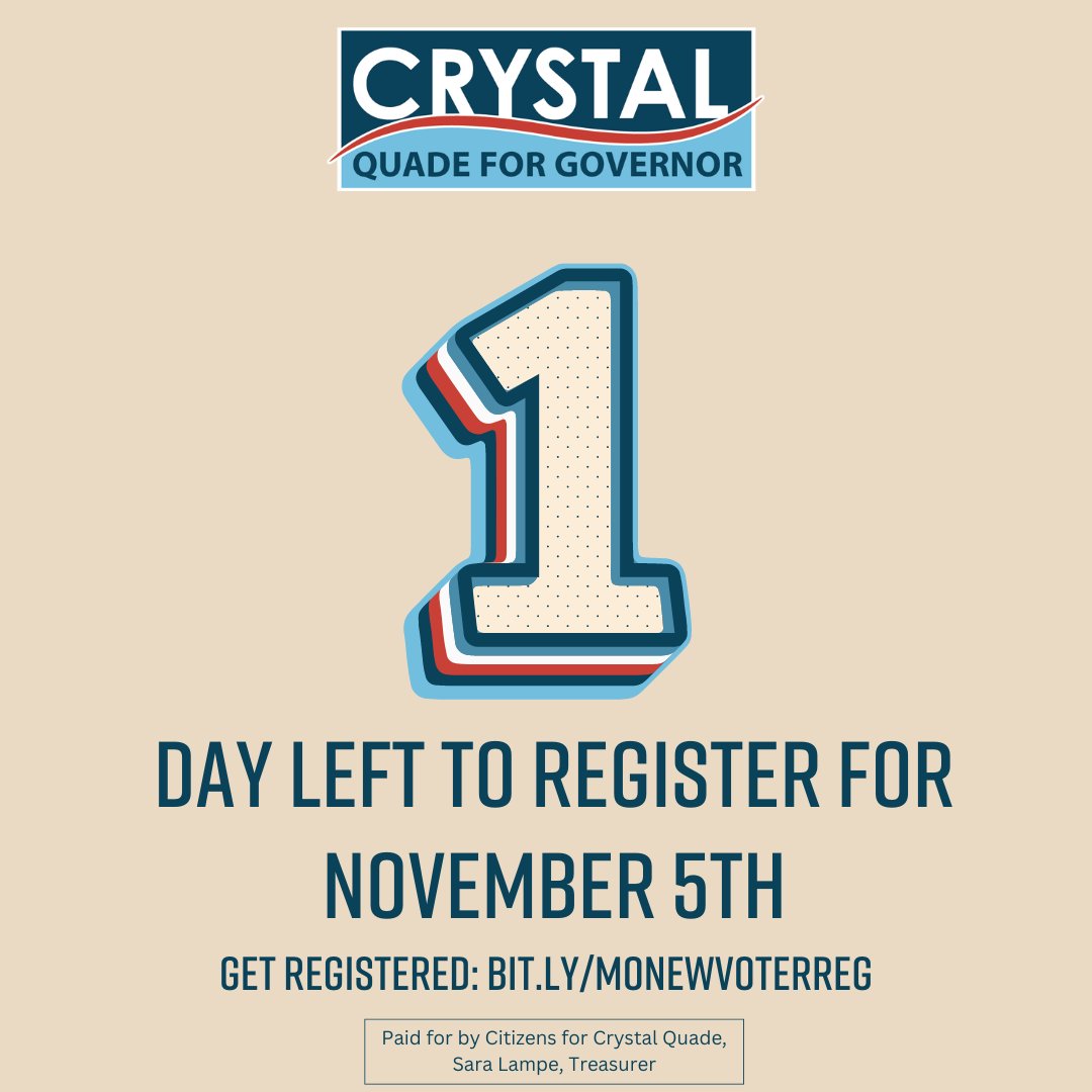 You still have time to register for the November 5th election!

Tomorrow is the deadline to register and make sure your voice is heard. There's too much on the line to sit this year out.

Get registered: bit.ly/MONewVoterReg