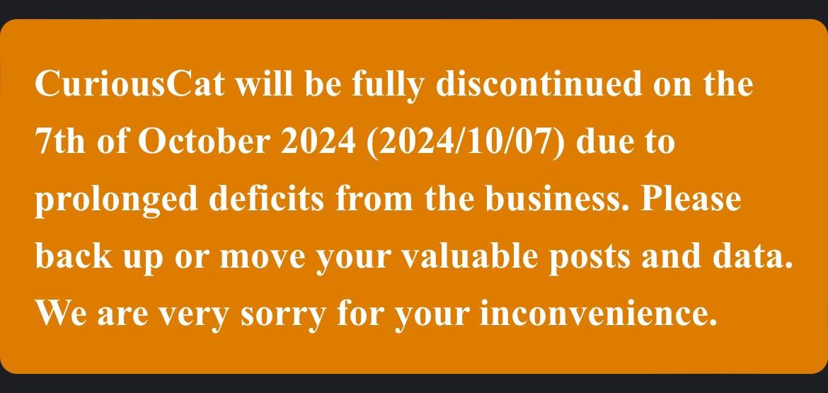 عن إغلاق كيوريوس كات البارحة...