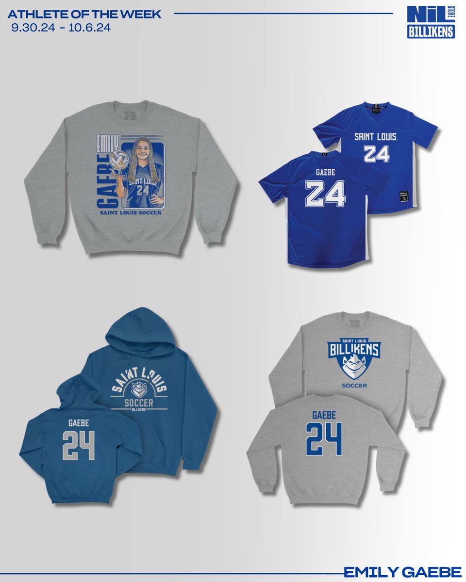 Double School Record Holder?!?! Both achieved in the same game?!?! With 42 career goals and 107 career points (and counting), Emily now holds both school records and continues to etch her name into Saint Louis Women’s Soccer history. SHOP BELOW ⤵️

nil.store/saint-louis/sl…