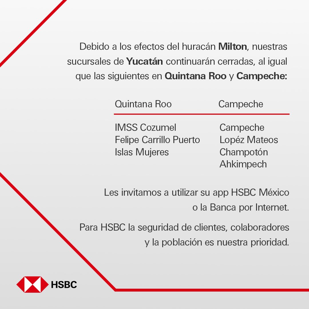 Respecto a la situación del huracán Milton, compartimos la siguiente actualización.