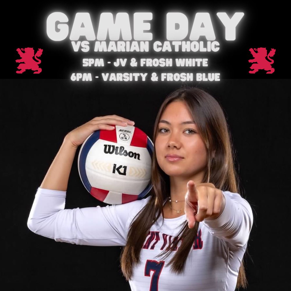 🚨 GAME DAY 🚨 

🆚 Marian Catholic
📍 Marian Catholic
⏰ 5pm JV &amp; Frosh White
⏰ 6pm Varsity &amp; Frosh Blue
🎟️ Tickets - gobound.com/il/schools/mar…

<a href="/ViatorAthletics/">Saint Viator Athletics 🦁</a> 

Let’s go Lions!! 🦁