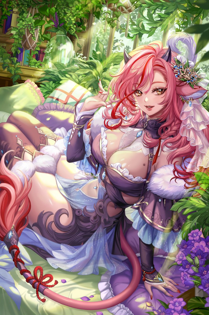 sammi_hisame's tweet photo. Commission done for @/Asillan_T.
I had fun drawing their beautiful OC🌿🌿🌺🌿🌿 https://t.co/SU7r1gvbNB