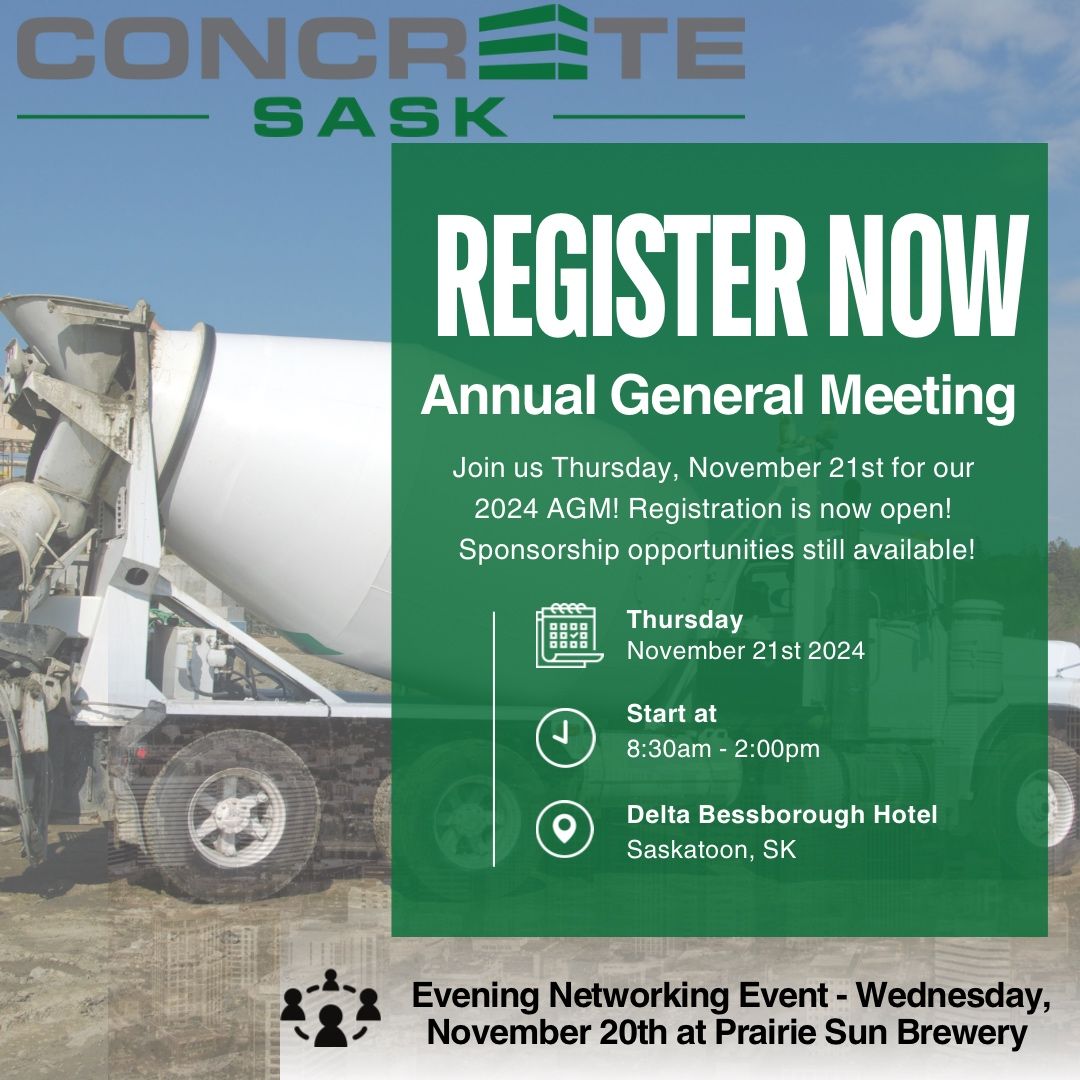 Registration is now open for <a href="/ConcreteSask/">Concrete Sask</a>'s 2024 Annual General Meeting!

More details on registration for the November 21 event here: concretesask.org/index.php?opti…