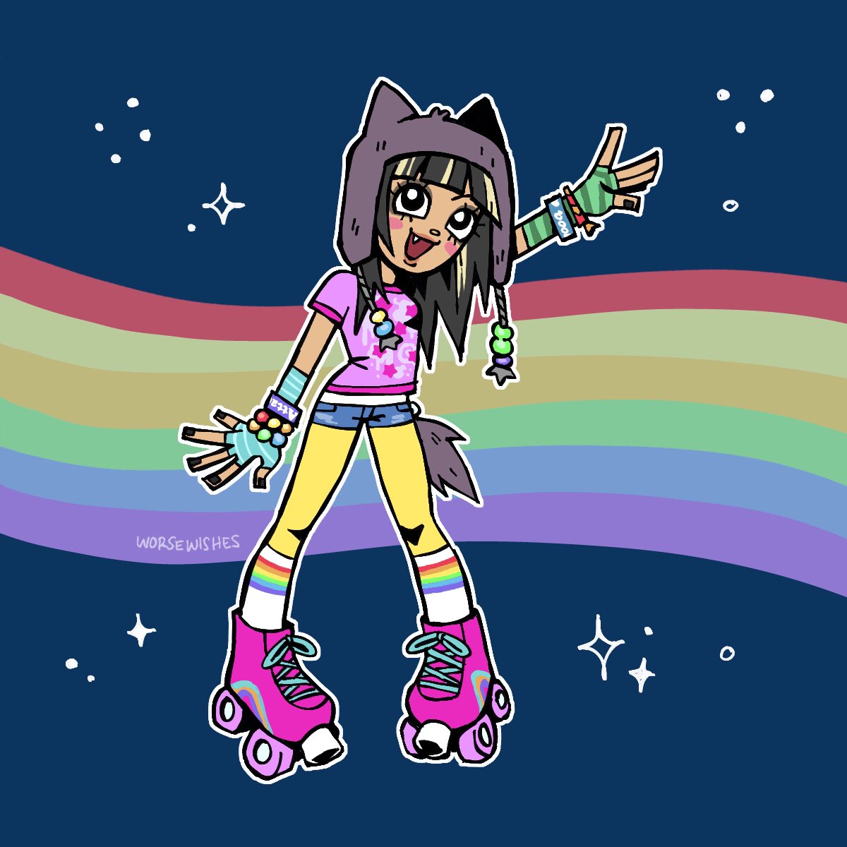 cringetober day 5: gijinka 🌈🐈‍⬛