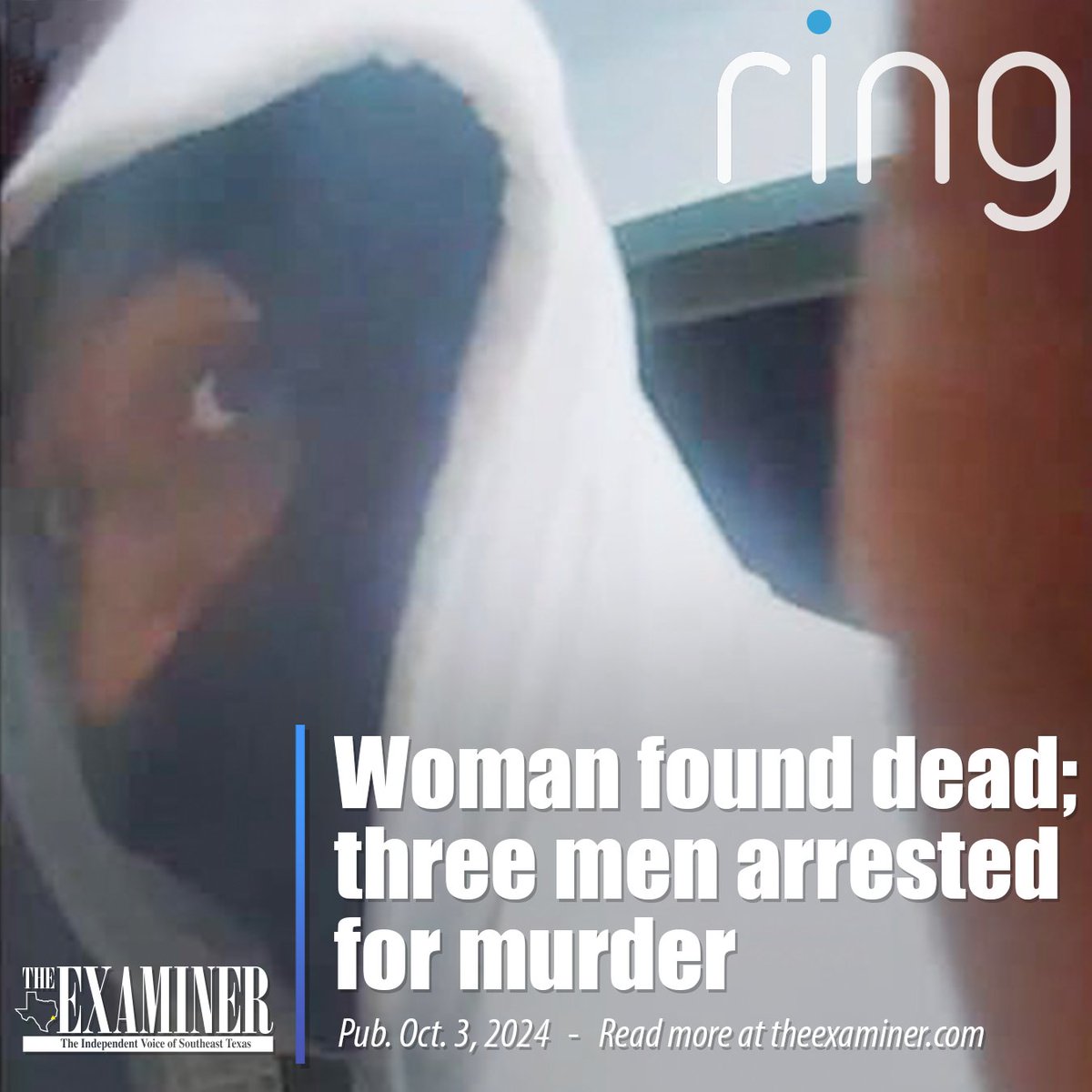 Three men arrested after Ring camera footage captures the murder of Beaumont woman, Ebonie Gilbert, outside her home.
theexaminer.com/news/woman-fou…