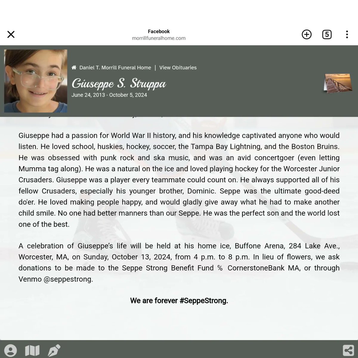 Stroop_A_Looop's tweet image. Arrangements for Seppe #SeppeStrong #PrayersForSeppe #WhyGod

morrillfuneralhome.com/obituary/giuse…