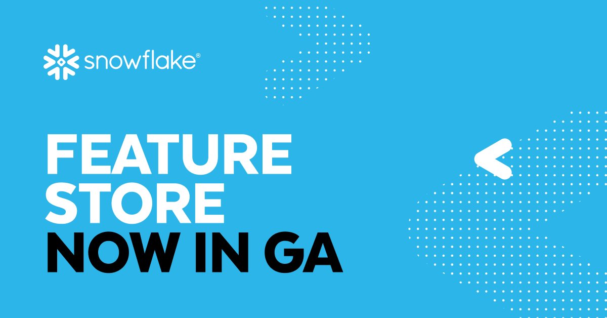 Snowflake's tweet image. Snowflake Feature Store is now in general availability! 🎉

Productionizing large-scale ML pipelines can be challenging and the feature store is an important part of the ML toolkit. But many developers trying to implement a feature store are bogged down by the complexity and…