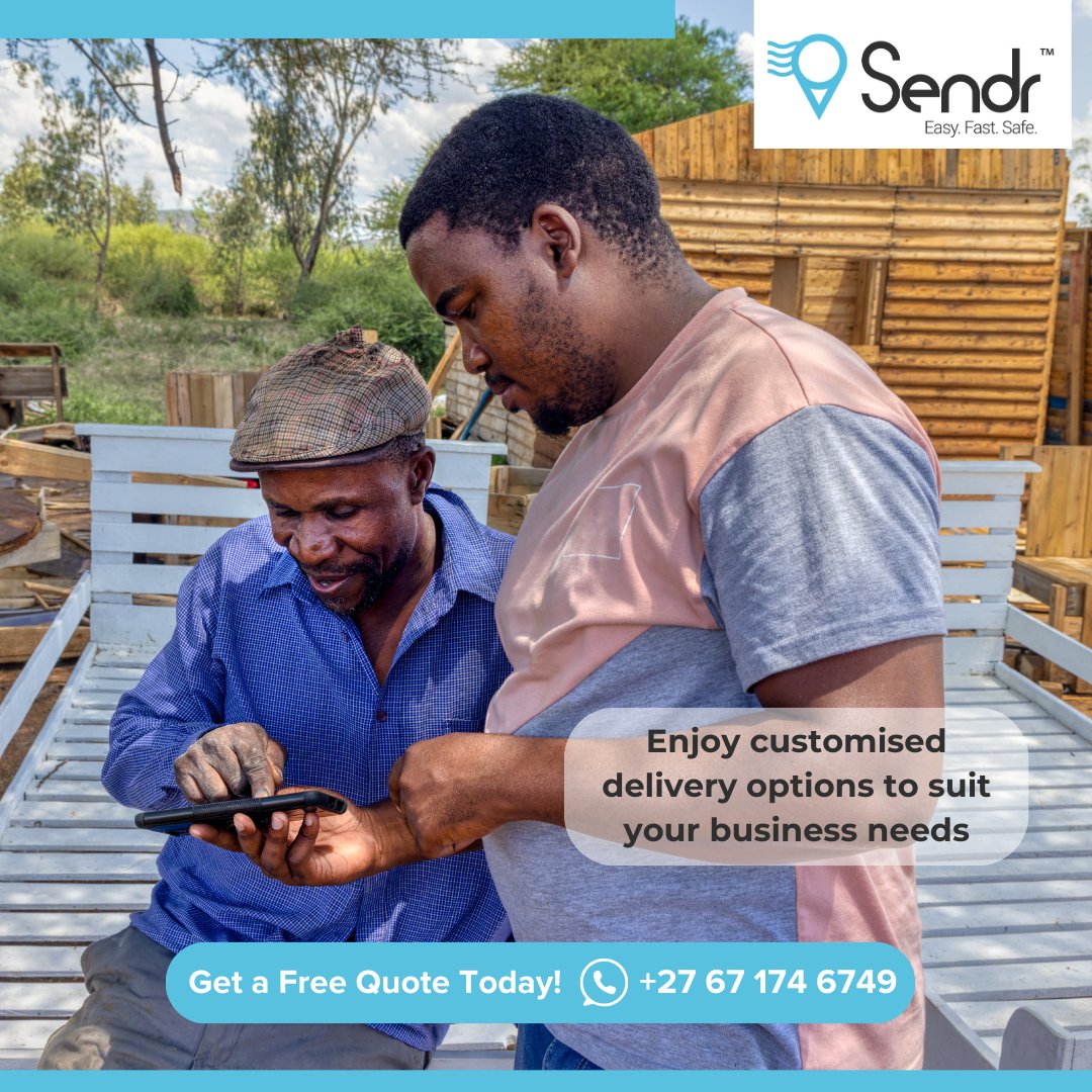 Sendrsa's tweet image. Customer satisfaction is crucial for small businesses. Sendr ensures your products are delivered in perfect condition, enhancing your customers’ experience &amp;amp; boosting repeat business. 💯👍

Contact us for a free quote! 📞 +27 67 174 6749

#EasyFastSafe #QualityDelivery