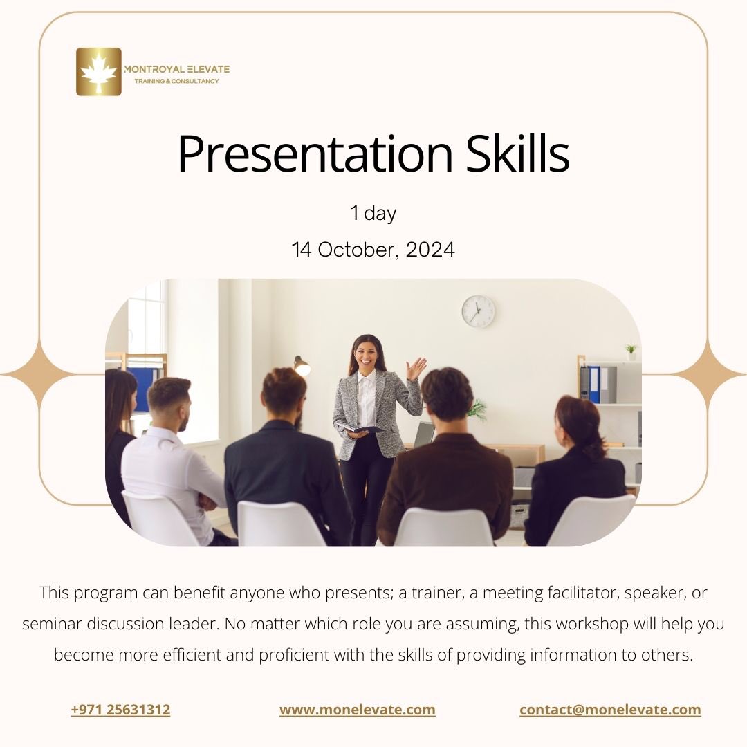 monelevate's tweet photo. Confirmed Training Schedule

Course name: Presentation Skills
Duration: 1 Day
Dates: October 14

ℹ️ https://t.co/SSZndAMLjr

#Trainings #Oil&amp;Gas #MonElevate #CanadianTrainingProvider #UnitedArabEmirates #SoftSkills #PresentationSkills https://t.co/xrMDcQkND0