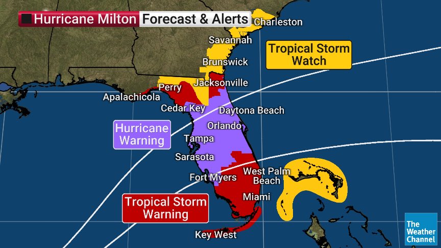 JenCarfagno's tweet photo. Hurricane #Milton
  
Catastrophic, life-threatening, &amp; landscape-changing storm surge likely. If you are in an evacuation zone being asked to leave, don’t hesitate.

If you are not in an evacuation zone but still within impact, prepare to lose power

These maps help show where. https://t.co/juNCVLPsZN