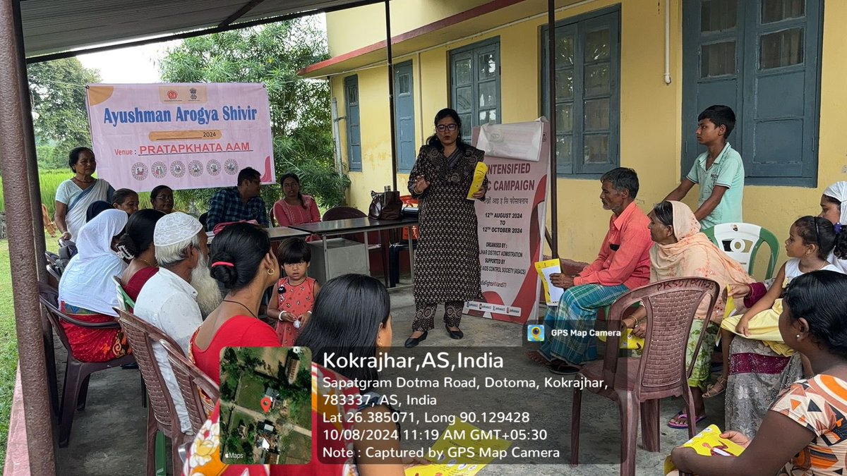 dtoaakjr's tweet photo. A few glimpses of today’s ‘ 60 days IEC Campaign on HIV/AIDS’ at Ayushman Arogya Shivir at Pratapkhata SD 
08/10/2024
@NACOINDIA @officialASACS @dckokrajhar @KokrajharNhm https://t.co/wt41qZ6YTU