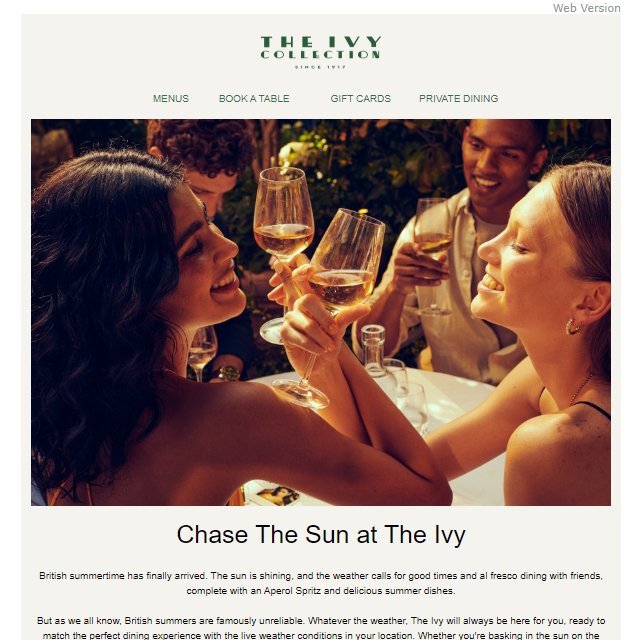 mailinspiration's tweet photo. The Ivy Cobham #EmailDesign - https://t.co/XolS1qRnzn https://t.co/0pYCLkNAA9