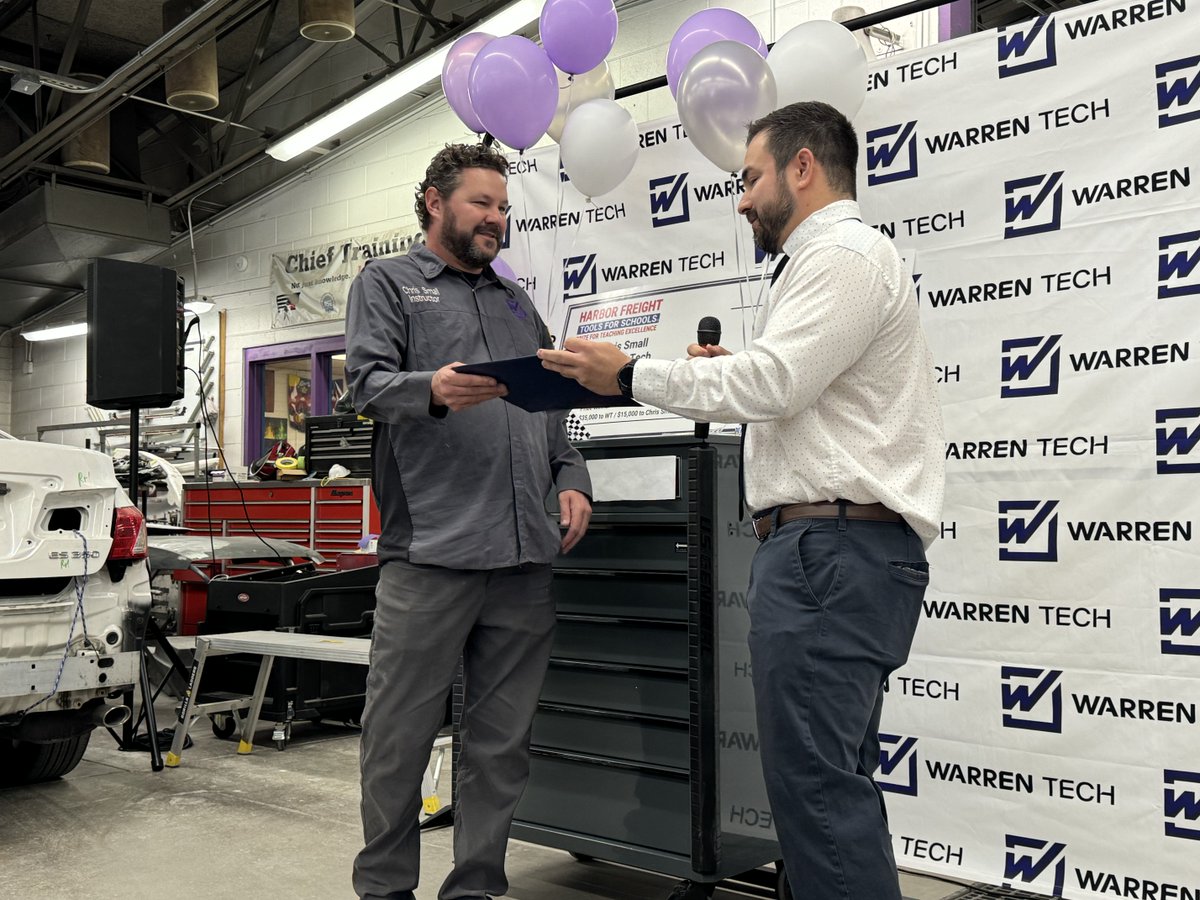 Warren Tech (@warrentechjps) on Twitter photo π Chris Small, our ACR&C instructor at <a href="/WarrenTechJPS/">Warren Tech</a>, has won the Harbor Freight Tools for Schools Prize for Teaching Excellence! π He secured $35K for the program and $15K for himself. A huge win for our students and #CareerTechEd! π @HFTforschools #OneWarrenTech #CTEWorks π Chris Small, our ACR&C instructor at <a href="/WarrenTechJPS/">Warren Tech</a>, has won the Harbor Freight Tools for Schools Prize for Teaching Excellence! π He secured $35K for the program and $15K for himself. A huge win for our students and #CareerTechEd! π @HFTforschools #OneWarrenTech #CTEWorks
