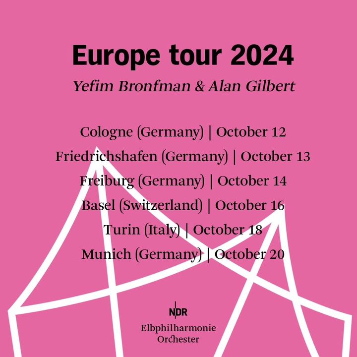 Thrilled to hit the road and head to Southern Germany, Basel and Turin next week with my NDR <a href="/elbphilharmonie/">Elbphilharmonie</a> Orchester and <a href="/YefimBronfman/">Yefim Bronfman</a>. See you there!

Tickets &gt;&gt;&gt;bit.ly/3NhoPWd
