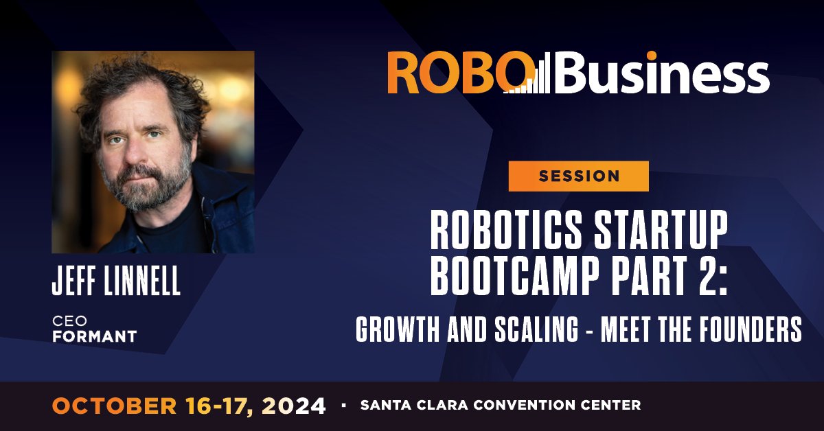 FormantInc's tweet image. Our CEO, Jeff Linnell, speaks at #RoboBusiness next week!  

As part of @MassRobotics Startup Bootcamp, Jeff&apos;s fireside chat will offer advice on growing an early-stage startup, hiring the right team, and scaling successfully.

Join us Oct 16th, 1:45PM!