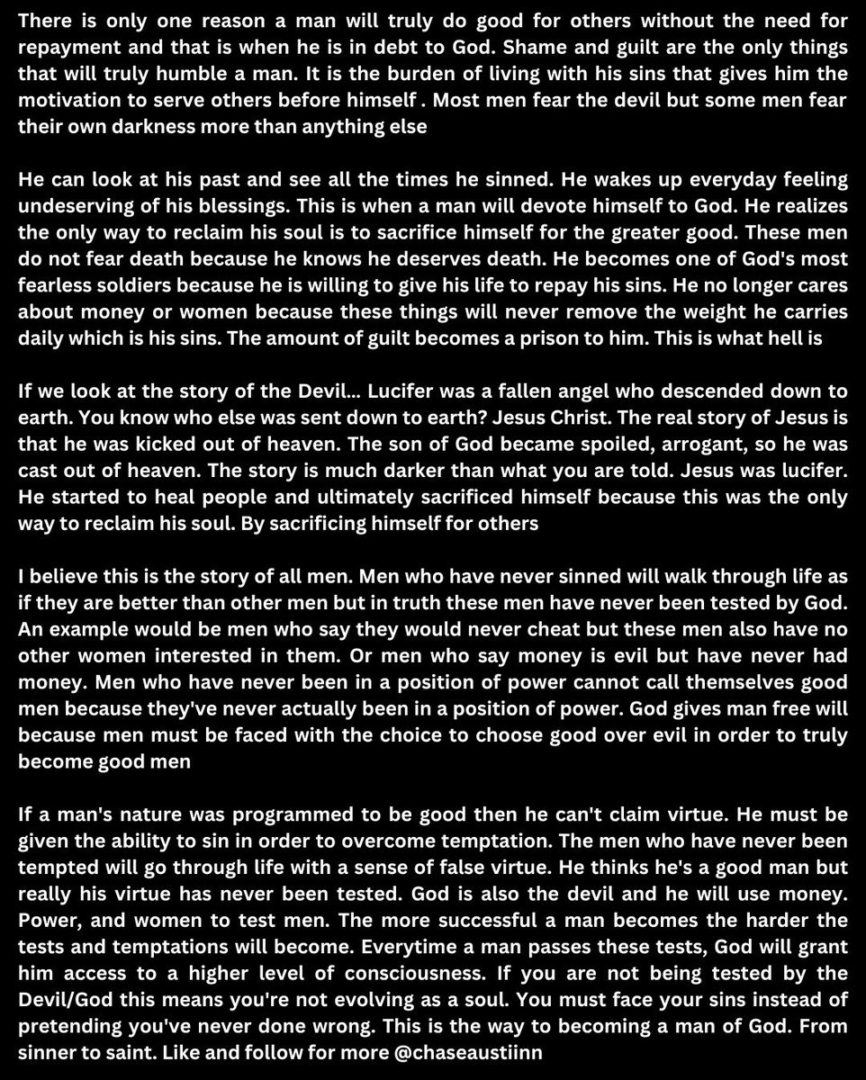 The greatest men are motivated by darkness