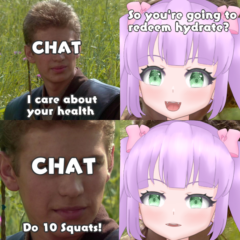 AT_Heartblossom's tweet photo. Sometimes I feel like they actually hate me... so many squats. I'm gonna be able to kick over a dump truck one of these days. lol #vtuber #exercise #squats #redeems #exhausted https://t.co/LU86bBiQPl