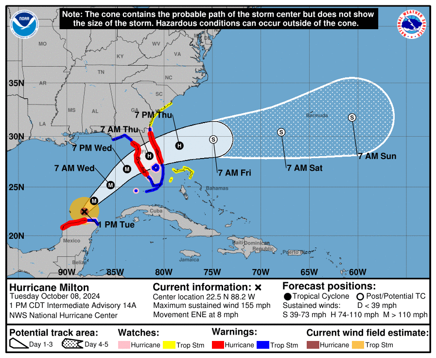 LimWeather's tweet photo. 155mph C4 #Hurricane #Milton to peak 2nd time now or even #Category5
INTERESTS in #Florida,N #Yucatan,#Mexico,FINISH PREPS! #Bahamas,start preps!
#Wxtwitter #Wxx #tropicswx #HurricaneSeason2024 #Hurricaneseason #HurricaneMilton #FLwx #TampaBay #Tampa #StPete #Sarasota #Clearwater https://t.co/tMq6tPS3pJ