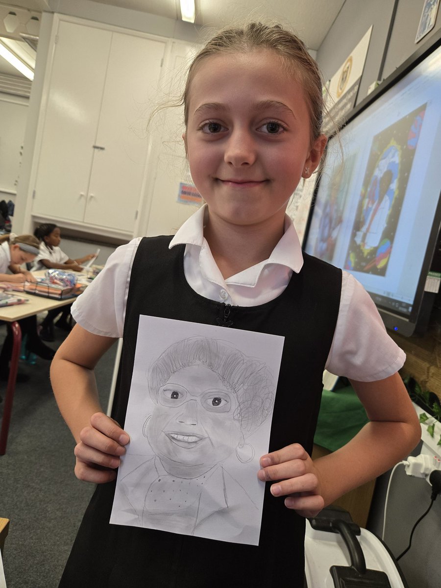 JacintaSCOS's tweet photo. As part of Black History Month, we created portraits of Mary Jackson #StCathsHistory #StCathsArt #BlackHistoryMonth https://t.co/cI2LYRgsRW