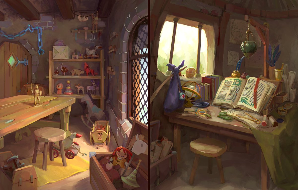 _bozenka's tweet photo. Hi ^^ #PortfolioDay 
I like building things from solid ground up and creating coherent game worlds. Feeling confused kills fun, so I use my skills to smooth out all the wrinkles and subtly visually guide the player through the gameplay, story, world
https://t.co/UL5VeJKJHA https://t.co/CE18qhqhC6