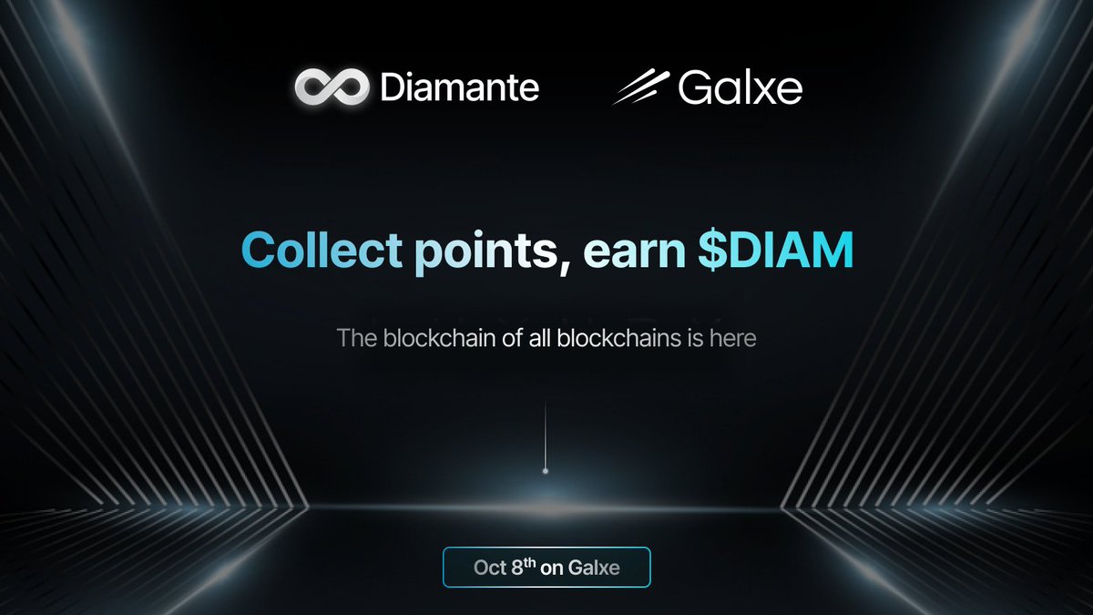 We have officially launched our Galxe Quests page!

Complete quests, collect points and earn $DIAM.

The first quest is live, don’t miss your chance to get started now! ⬇️

app.galxe.com/quest/Diamante