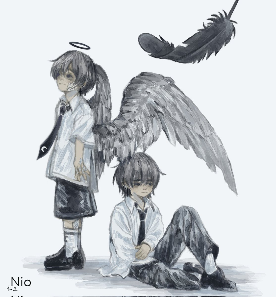 nio00_o's tweet photo. #oc #art #draw #cute #chibi #angel https://t.co/YDuxBFSLse
