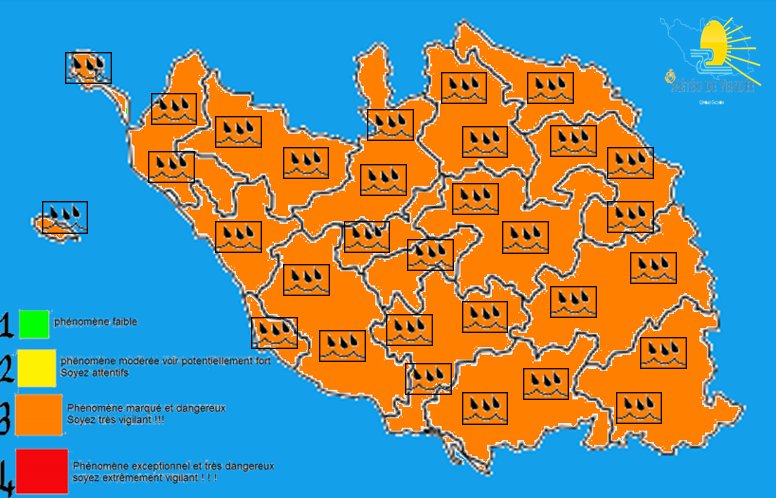 🟠⚠️💦[ ATTENTION VIGILANCE ORANGE POUR UN ÉPISODE DE FORTES PLUIES APPORTANT DES CUMULS TRÈS COPIEUX EN 24H DANS UN CONTEXTE DE SOLS SATURÉS EN HUMIDITÉ SUR L'ENSEMBLE DE LA VENDÉE CE MERCREDI.SOYEZ TRÈS VIGILANT ! ]💦⚠️🟠
Plus d'informations sur notre page Facebook
