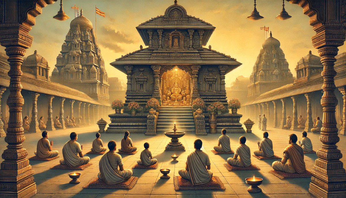 iAkankshaP's tweet photo. 🔸मंदिर की पैड़ी पर बैठने का उद्देश्य :-

आजकल लोग मंदिर की पैड़ी पर बैठकर व्यापार, राजनीति आदि की बातें करते हैं, लेकिन इस प्राचीन परंपरा का एक विशेष उद्देश्य है।

मंदिर की पैड़ी पर बैठकर हमें एक श्लोक का उच्चारण करना चाहिए, जिसे आजकल लोग भूल गए हैं। इसे सुनें और आने वाली पीढ़ी को भी बताएं।
यह श्लोक इस प्रकार है -

अनायासेन मरणम्, बिना देन्येन जीवनम्।
देहान्त तव सानिध्यम्, देहि मे परमेश्वरम्।।

श्लोक का अर्थ:-
अनायासेन मरणम् 🔱 बिना कष्ट के मृत्यु हो, जैसे बीमार होकर बिस्तर पर कष्ट न सहना पड़े।
चलते-फिरते ही प्राण निकल जाएं।

बिना देन्येन जीवनम् 🔱जीवन परवशता का न हो, जैसे लकवा होने पर दूसरों पर निर्भरता।
ठाकुर जी की कृपा से बिना भीख के ही जीवन यापन हो सके।

देहान्त तव सानिध्यम 🔱जब मृत्यु हो, तब भगवान के सम्मुख हो।
जैसे भीष्म पितामह की मृत्यु के समय ठाकुर जी स्वयं उनके सम्मुख खड़े हुए।

देहि मे परमेश्वरम् 🔱हे परमेश्वर, ऐसा वरदान हमें देना।